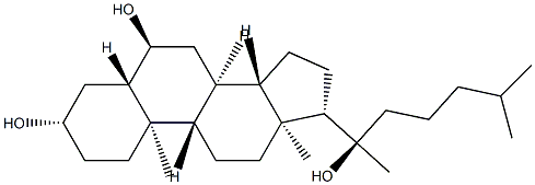 (20R)-5α-Cholestane-3β,6α,20-triol 结构式