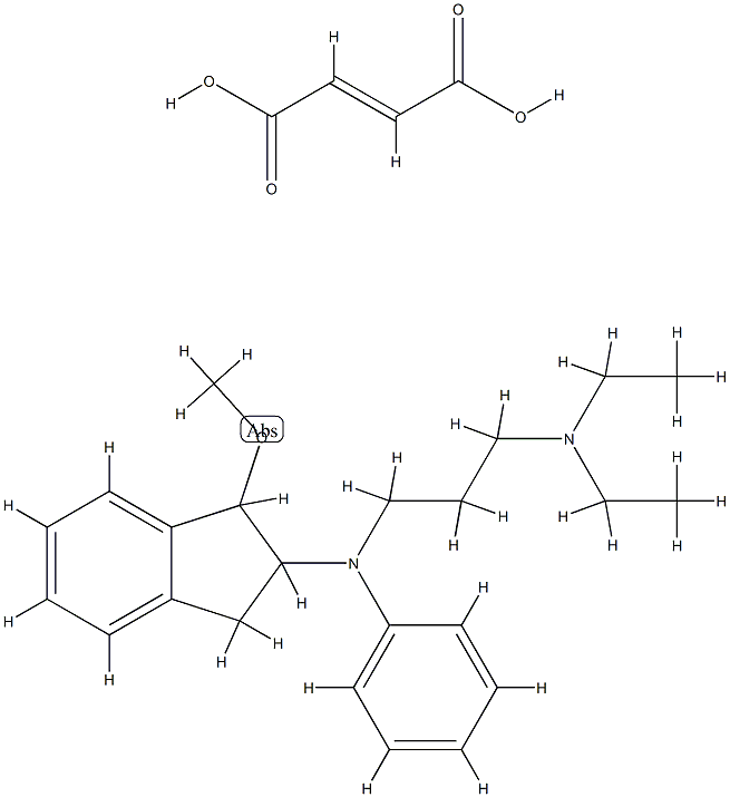 N-[(2,3-ジヒドロ-1-メトキシ-1H-インデン)-2-イル]-N',N'-ジエチル-N-フェニル-1,3-プロパンジアミン/(E)-2-ブテン二酸,(1:x) 化学構造式