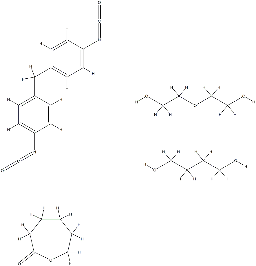 2-Oxepanone,polymer with 1,4-butanediol,1,1-methylenebis-[4-isocyanatobenzene] and 2,2'-oxybis[ethanol] Structure