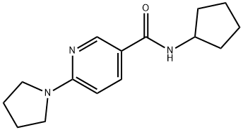 3-Pyridinecarboxamide,N-cyclopentyl-6-(1-pyrrolidinyl)-(9CI) Structure