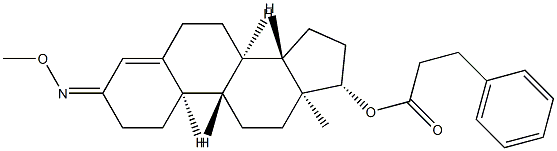 17β-(1-オキソ-3-フェニルプロポキシ)エストラ-4-エン-3-オンO-メチルオキシム 化学構造式