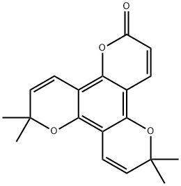 6,6,10,10-テトラメチル-2H,6H,10H-ベンゾ[1,2-b:3,4-b':5,6-b'']トリピラン-2-オン 化学構造式