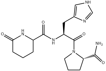 pyro(alpha-aminoadipyl)-histidyl-prolinamide Struktur