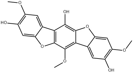 3,8,12-Trimethoxybenzo[1,2-b:4,5-b']bisbenzofuran-2,6,9-triol Structure