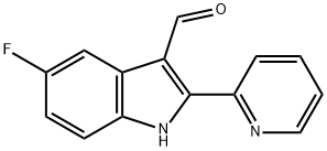 1H-Indole-3-carboxaldehyde,5-fluoro-2-(2-pyridinyl)-(9CI), 588670-33-1, 结构式