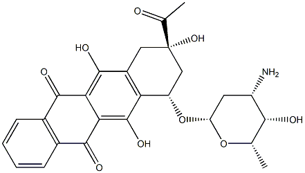(7R-cis)-9-Acetyl-7-((3-amino-2,3,6-trideoxy-beta-L-lyxo-hexopyranosyl )oxy)-7,8,9,10-tetrahydro-6,9,11-trihydroxy-5,12-naphthacenedione Structure