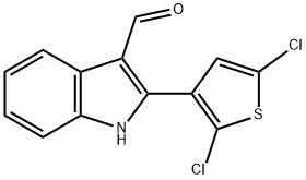 1H-Indole-3-carboxaldehyde,2-(2,5-dichloro-3-thienyl)-(9CI) Struktur