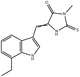 4-Imidazolidinone,5-[(7-ethyl-1H-indol-3-yl)methylene]-3-methyl-2-thioxo-(9CI) Structure
