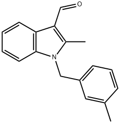 2-甲基-1-(3-甲基苄基)-1H-吲哚-3-甲醛 结构式