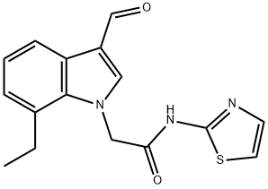 1H-Indole-1-acetamide,7-ethyl-3-formyl-N-2-thiazolyl-(9CI) Struktur