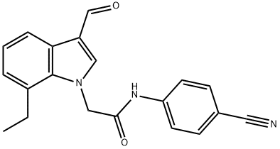 1H-Indole-1-acetamide,N-(4-cyanophenyl)-7-ethyl-3-formyl-(9CI),593237-33-3,结构式