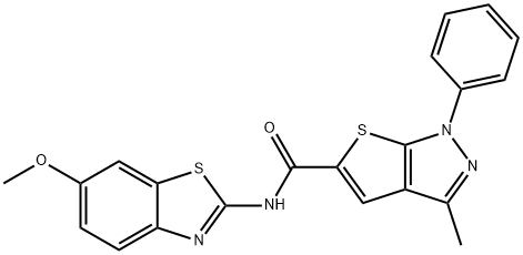 1H-Thieno[2,3-c]pyrazole-5-carboxamide,N-(6-methoxy-2-benzothiazolyl)-3-methyl-1-phenyl-(9CI) Struktur