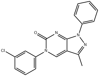 6H-Pyrazolo[3,4-d]pyrimidin-6-one,5-(3-chlorophenyl)-1,5-dihydro-3-methyl-1-phenyl-(9CI) Structure