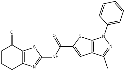 1H-Thieno[2,3-c]pyrazole-5-carboxamide,3-methyl-1-phenyl-N-(4,5,6,7-tetrahydro-7-oxo-2-benzothiazolyl)-(9CI) 结构式