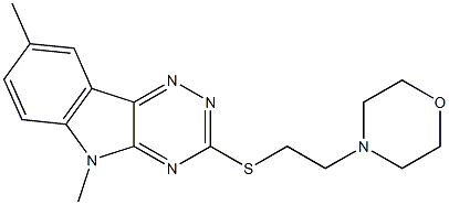 5H-1,2,4-Triazino[5,6-b]indole,5,8-dimethyl-3-[[2-(4-morpholinyl)ethyl]thio]-(9CI) Structure