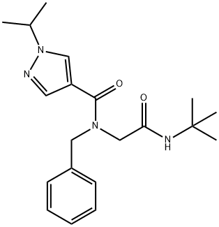 1H-Pyrazole-4-carboxamide,N-[2-[(1,1-dimethylethyl)amino]-2-oxoethyl]-1-(1-methylethyl)-N-(phenylmethyl)-(9CI),604754-61-2,结构式