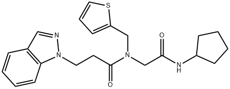 1H-Indazole-1-propanamide,N-[2-(cyclopentylamino)-2-oxoethyl]-N-(2-thienylmethyl)-(9CI) 化学構造式