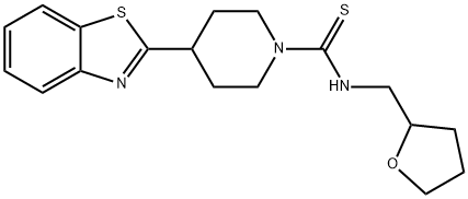 1-Piperidinecarbothioamide,4-(2-benzothiazolyl)-N-[(tetrahydro-2-furanyl)methyl]-(9CI) Structure