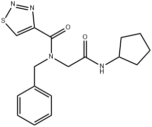 1,2,3-Thiadiazole-4-carboxamide,N-[2-(cyclopentylamino)-2-oxoethyl]-N-(phenylmethyl)-(9CI) 化学構造式