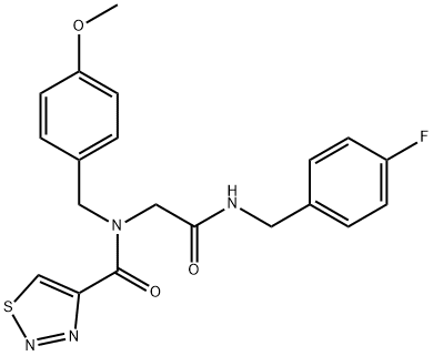 1,2,3-Thiadiazole-4-carboxamide,N-[2-[[(4-fluorophenyl)methyl]amino]-2-oxoethyl]-N-[(4-methoxyphenyl)methyl]-(9CI) Struktur
