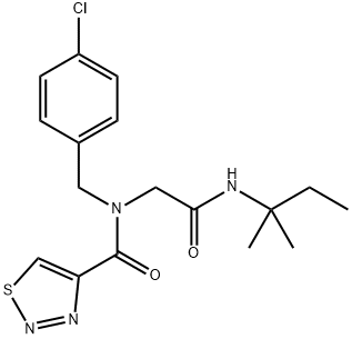 1,2,3-Thiadiazole-4-carboxamide,N-[(4-chlorophenyl)methyl]-N-[2-[(1,1-dimethylpropyl)amino]-2-oxoethyl]-(9CI),605638-60-6,结构式