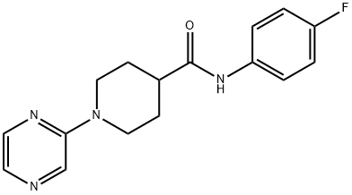 4-Piperidinecarboxamide,N-(4-fluorophenyl)-1-pyrazinyl-(9CI),605639-53-0,结构式