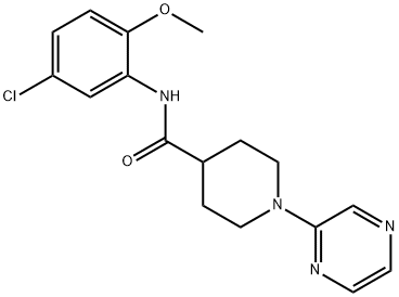 4-Piperidinecarboxamide,N-(5-chloro-2-methoxyphenyl)-1-pyrazinyl-(9CI) 化学構造式