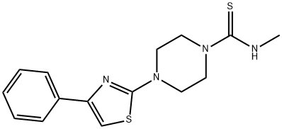 1-Piperazinecarbothioamide,N-methyl-4-(4-phenyl-2-thiazolyl)-(9CI) Structure