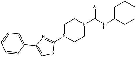 1-Piperazinecarbothioamide,N-cyclohexyl-4-(4-phenyl-2-thiazolyl)-(9CI) Structure