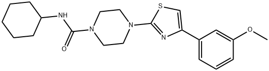 1-Piperazinecarboxamide,N-cyclohexyl-4-[4-(3-methoxyphenyl)-2-thiazolyl]-(9CI),606088-39-5,结构式