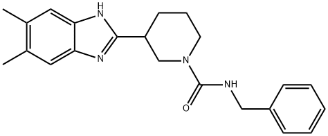 1-Piperidinecarboxamide,3-(5,6-dimethyl-1H-benzimidazol-2-yl)-N-(phenylmethyl)-(9CI),606089-69-4,结构式