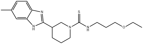 1-Piperidinecarbothioamide,N-(3-ethoxypropyl)-3-(5-methyl-1H-benzimidazol-2-yl)-(9CI) 化学構造式