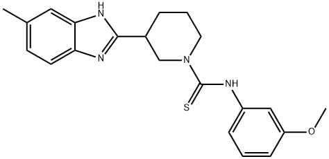 606090-17-9 1-Piperidinecarbothioamide,N-(3-methoxyphenyl)-3-(5-methyl-1H-benzimidazol-2-yl)-(9CI)