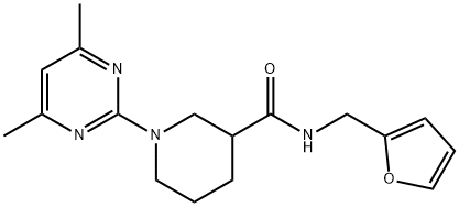 3-Piperidinecarboxamide,1-(4,6-dimethyl-2-pyrimidinyl)-N-(2-furanylmethyl)-(9CI),606105-56-0,结构式