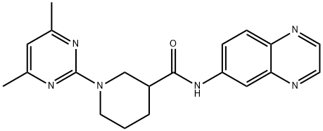 3-Piperidinecarboxamide,1-(4,6-dimethyl-2-pyrimidinyl)-N-6-quinoxalinyl-(9CI) Structure