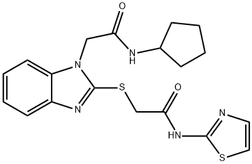 1H-Benzimidazole-1-acetamide,N-cyclopentyl-2-[[2-oxo-2-(2-thiazolylamino)ethyl]thio]-(9CI),606109-34-6,结构式