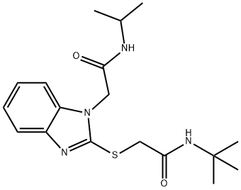 1H-Benzimidazole-1-acetamide,2-[[2-[(1,1-dimethylethyl)amino]-2-oxoethyl]thio]-N-(1-methylethyl)-(9CI) Struktur