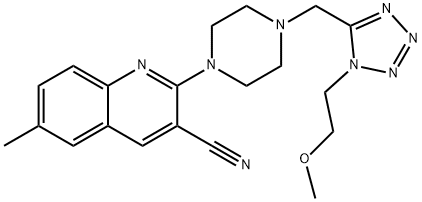 3-Quinolinecarbonitrile,2-[4-[[1-(2-methoxyethyl)-1H-tetrazol-5-yl]methyl]-1-piperazinyl]-6-methyl-(9CI) Structure