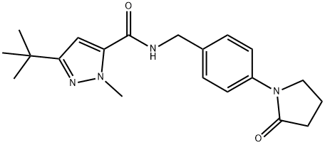 1H-Pyrazole-5-carboxamide,3-(1,1-dimethylethyl)-1-methyl-N-[[4-(2-oxo-1-pyrrolidinyl)phenyl]methyl]-(9CI),606118-00-7,结构式