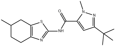 1H-Pyrazole-5-carboxamide,3-(1,1-dimethylethyl)-1-methyl-N-(4,5,6,7-tetrahydro-6-methyl-2-benzothiazolyl)-(9CI) Structure