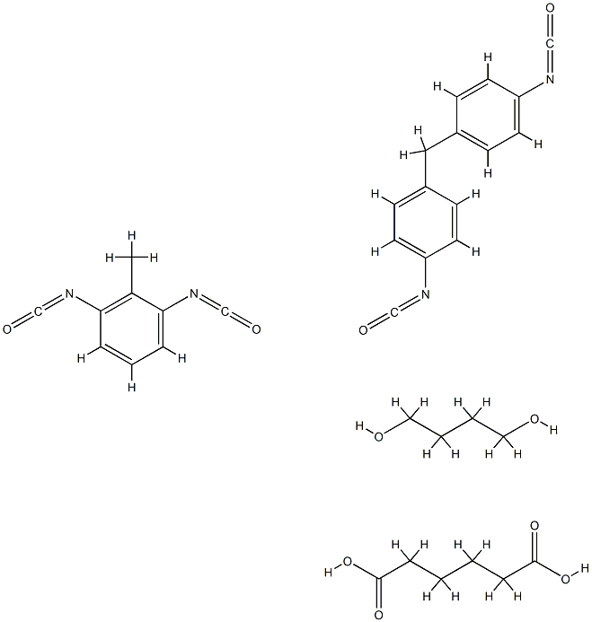 Hexanedioic acid, polymer with 1,4-butanediol, 1,3-diisocyanatomethylbenzene and 1,1'-methylenebis[4-isocyanatobenzene] Struktur