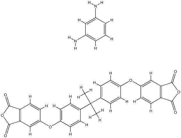 4，4’-［イソプロピリデンビス（p-フェニレンオキシ）］ジフタル酸二無水物?m-フェニレンジアミン重縮合物 化学構造式
