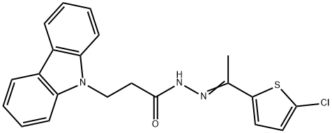 (E)-3-(9H-carbazol-9-yl)-N-(1-(5-chlorothiophen-2-yl)ethylidene)propanehydrazide 结构式