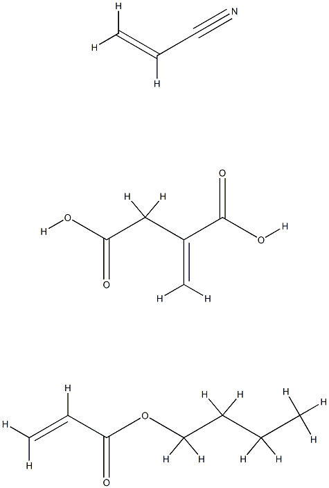 亚甲基丁二酸与2-丙烯酸丁酯和2-丙烯腈的聚合物 结构式