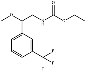 N-(β-メトキシ-m-トリフルオロメチルフェネチル)カルバミン酸エチル 化学構造式