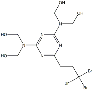 [6-(3,3,3-Tribromopropyl)-s-triazine-2,4-diyldinitrilo]tetramethanol 结构式