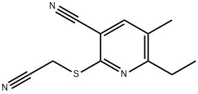 3-Pyridinecarbonitrile,2-[(cyanomethyl)thio]-6-ethyl-5-methyl-(9CI) Structure