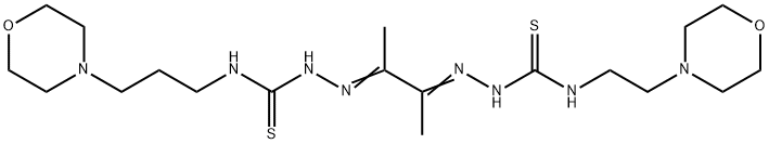 4-(2-モルホリノエチル)-4'-(3-モルホリノプロピル)[1,1'-(1,2-ジメチル-1,2-エタンジイリデン)ビスチオセミカルバジド] 化学構造式