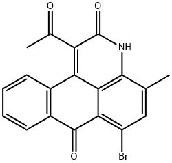 1-ACETYL-4-METHYL-6-BROMOANTHRAPYRIDONE Structure