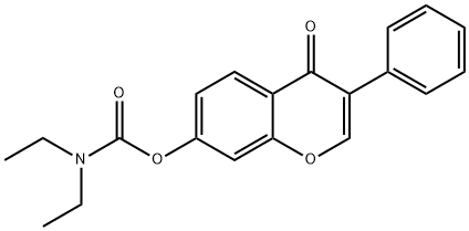 4-oxo-3-phenyl-4H-chromen-7-yl diethylcarbamate 化学構造式